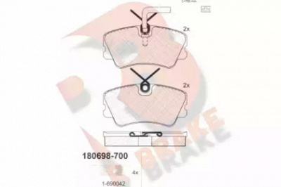 R BRAKE rb0698700 -  Комплект тормозных колодок, дисковый тормоз